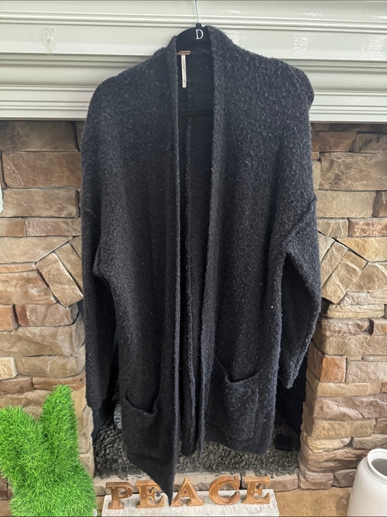 Free People Sweaters - Free People Black Open-Front Cozy Cardigan